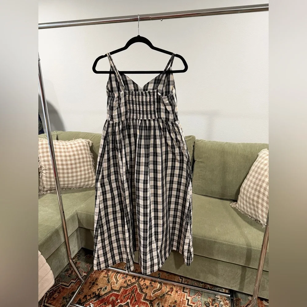 River Island Black and White Checkered Midi Dress - Picture 2 of 3